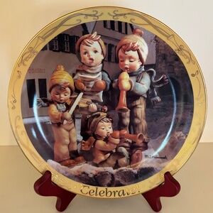 MI Hummel Millennium Plate Collection by The Danbury Mint (3 pc set + Stands)